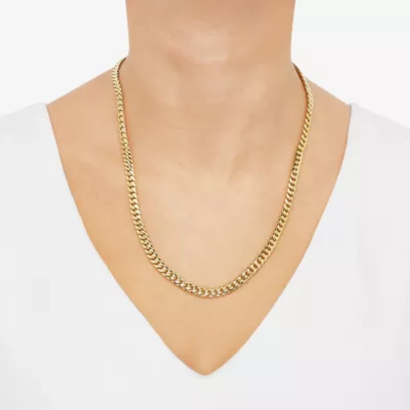 Made in Italy Mens 10K Gold 22 Inch Curb Chain Necklace