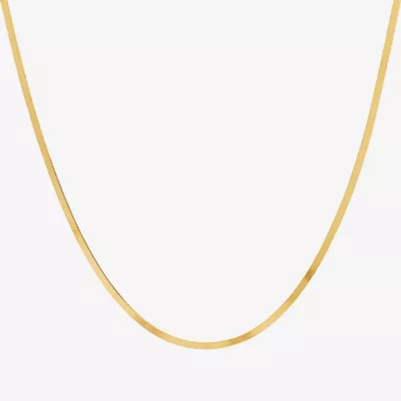 Made in Italy Unisex Adult 14K Gold 18 Inch Herringbone Chain Necklace