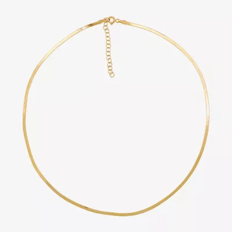 Made in Italy Unisex Adult 14K Gold 18 Inch Herringbone Chain Necklace