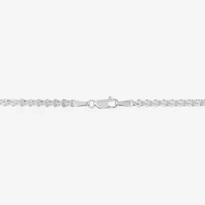 Unisex Adult 10K White Gold 18 Inch Fashion Chain Necklace