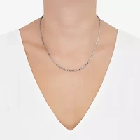 Unisex Adult 10K White Gold 18 Inch Fashion Chain Necklace