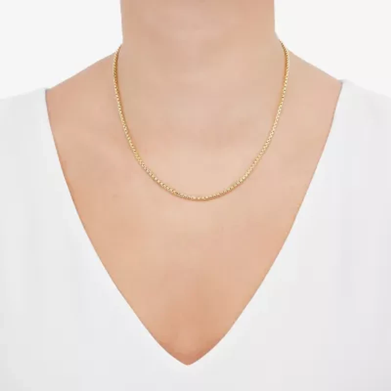 Made in Italy Unisex Adult 14K Gold 18 Inch Box Chain Necklace