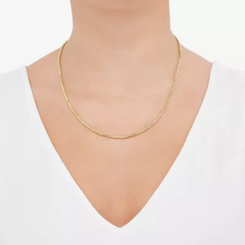 Made in Italy Unisex Adult 14K Gold 20 Inch Box Chain Necklace