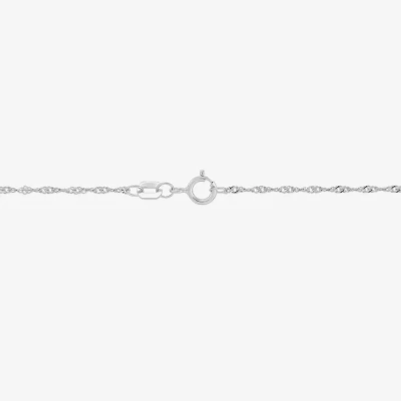 Womens 14K Gold 14K White Gold 18 Inch Singapore Chain Necklace