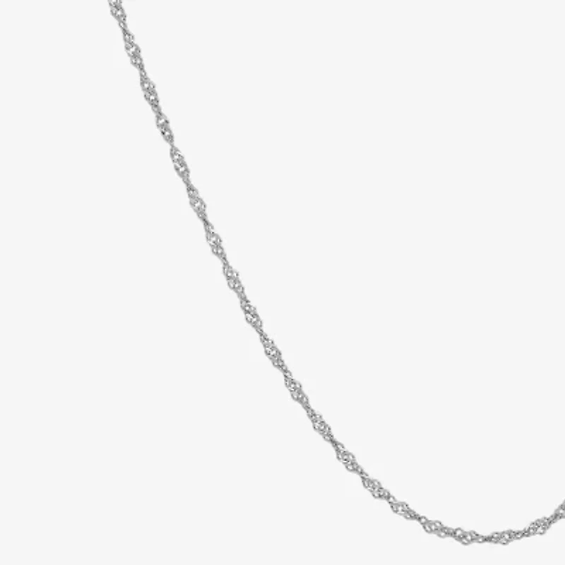 Womens 14K Gold 14K White Gold 18 Inch Singapore Chain Necklace
