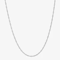 Womens 14K Gold 14K White Gold 18 Inch Singapore Chain Necklace