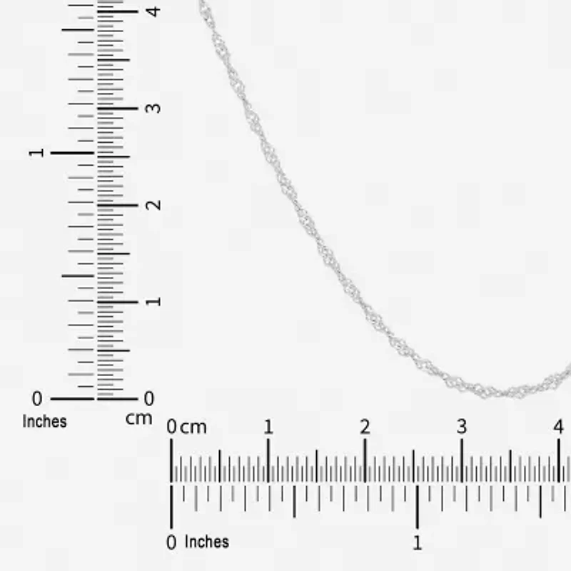 Womens 14K Gold 14K White Gold 18 Inch Singapore Chain Necklace