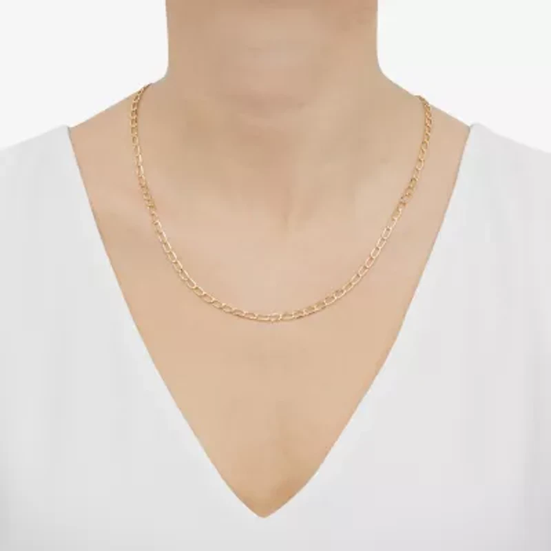 Unisex Adult 14K Gold 20 Inch Curb Chain Necklace
