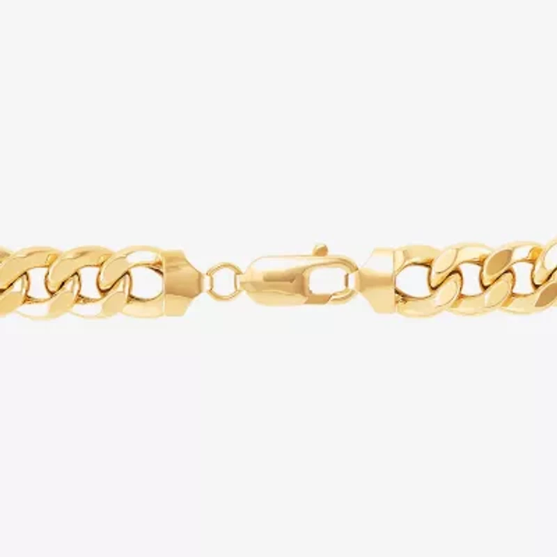 Made in Italy Mens 14K Gold 8 1/2 Inch Hollow Curb Id Bracelet