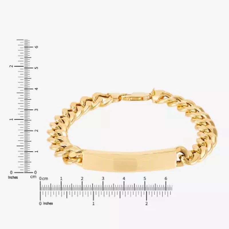 Made in Italy Mens 14K Gold 8 1/2 Inch Hollow Curb Id Bracelet