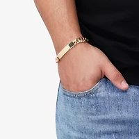 Made in Italy Mens 14K Gold 8 1/2 Inch Hollow Curb Id Bracelet