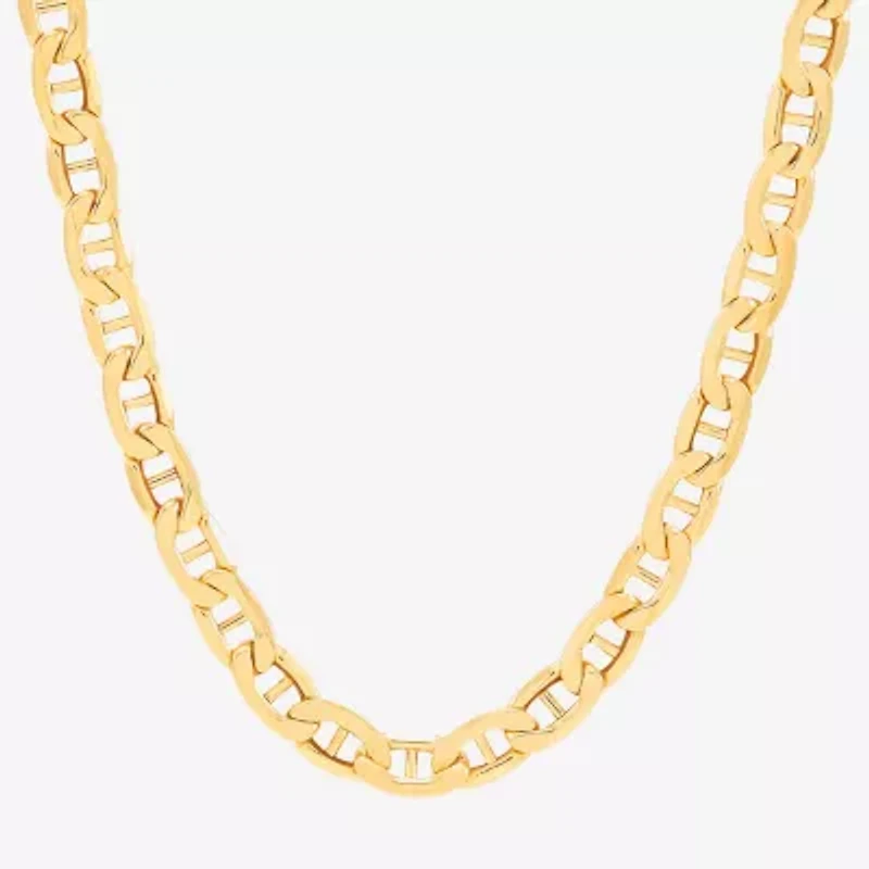 Made in Italy Unisex Adult 10K Gold 22 Inch Mariner Chain Necklace