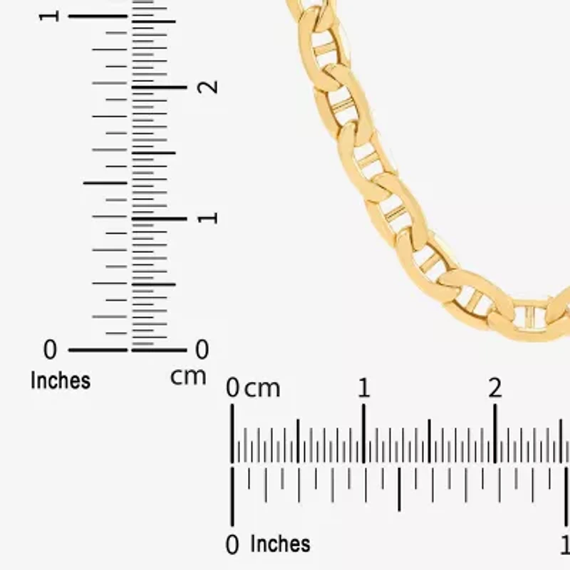 Made in Italy Unisex Adult 10K Gold 22 Inch Mariner Chain Necklace