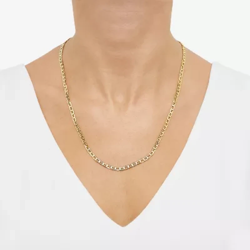 Made in Italy Unisex Adult 10K Gold 22 Inch Mariner Chain Necklace