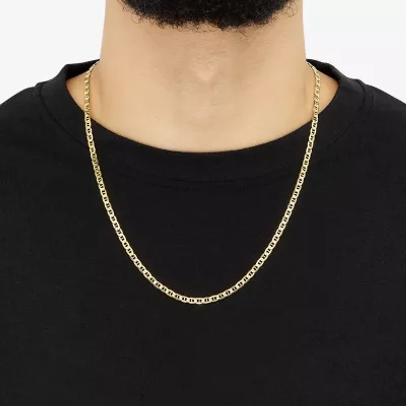Made in Italy Unisex Adult 10K Gold 22 Inch Mariner Chain Necklace