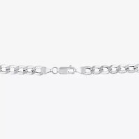 Made in Italy Mens 10K White Gold 14K White Gold 22 Inch Curb Chain Necklace