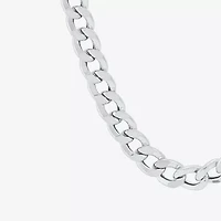 Made in Italy Mens 10K White Gold 14K White Gold 22 Inch Curb Chain Necklace