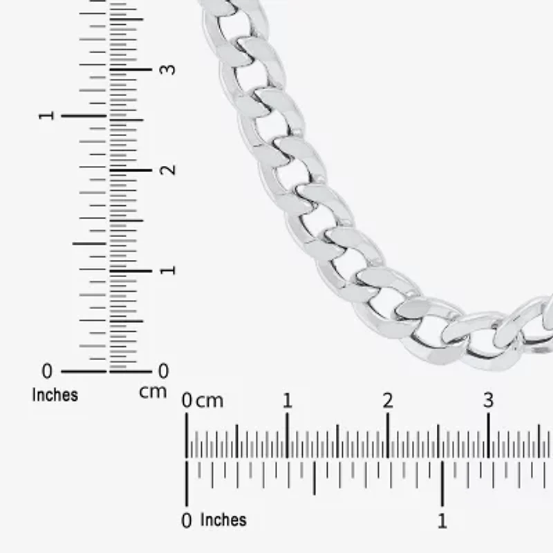 Made in Italy Mens 10K White Gold 22 Inch Curb Chain Necklace