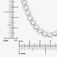 Made in Italy Mens 10K White Gold 22 Inch Curb Chain Necklace