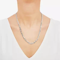 Made in Italy Mens 10K White Gold 14K White Gold 22 Inch Curb Chain Necklace