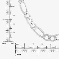 Made in Italy Mens 10K White Gold 22 Inch Figaro Chain Necklace