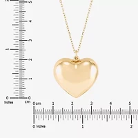 Womens 14K Gold Heart Inch Pendant Necklace
