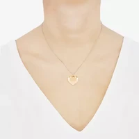 Womens 14K Gold Heart Inch Pendant Necklace