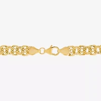 Made in Italy Womens 14K Gold 8 Inch Hollow Byzantine Chain Bracelet