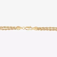 Womens 10K Gold Hollow Heart 7.5 Inch Link Bracelet