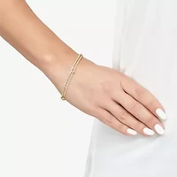 Womens 10K Gold Hollow Heart 7.5 Inch Link Bracelet
