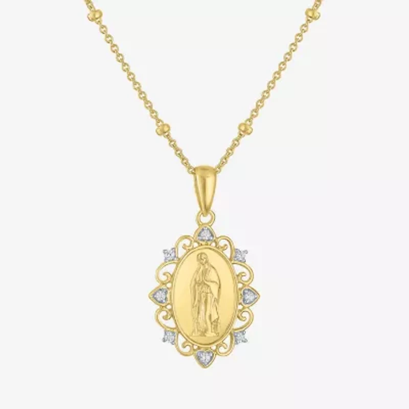 Yes, Please! (G-H, Si2-I1) Womens White Diamond Accent 14K Gold Over Silver 18 Inch Rosary Necklace