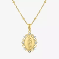 Yes, Please! (G-H, Si2-I1) Womens White Diamond Accent 14K Gold Over Silver 18 Inch Rosary Necklace