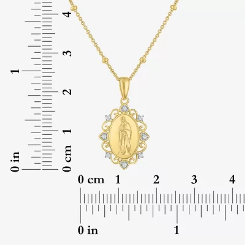 Yes, Please! (G-H, Si2-I1) Womens White Diamond Accent 14K Gold Over Silver 18 Inch Rosary Necklace