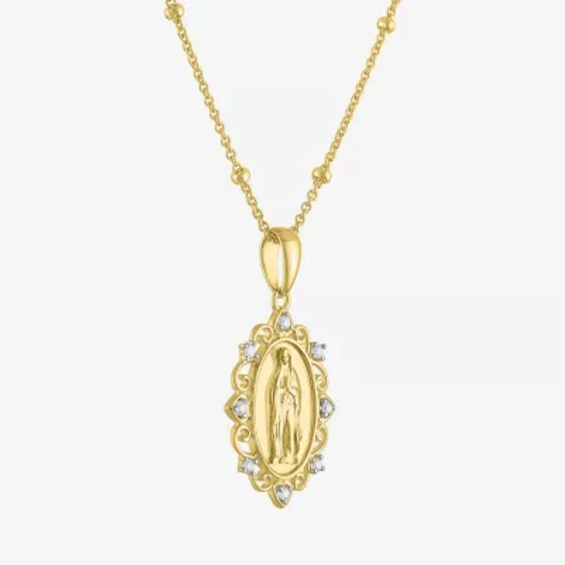 Yes, Please! (G-H, Si2-I1) Womens White Diamond Accent 14K Gold Over Silver 18 Inch Rosary Necklace