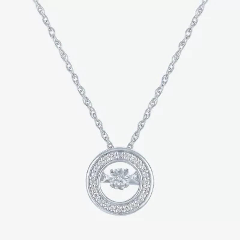 Yes, Please! (G-H, Si2-I1) Womens Diamond Accent Lab Grown White Diamond Accent Sterling Silver 18 Inch Pendant Necklace