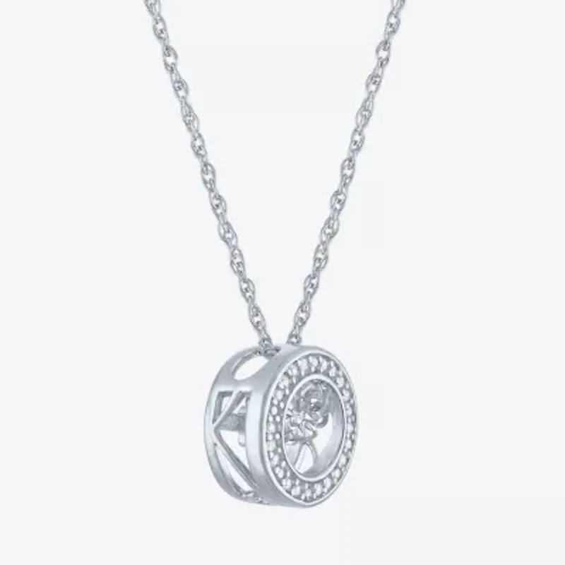 Yes, Please! (G-H, Si2-I1) Womens Diamond Accent Lab Grown White Diamond Accent Sterling Silver 18 Inch Pendant Necklace