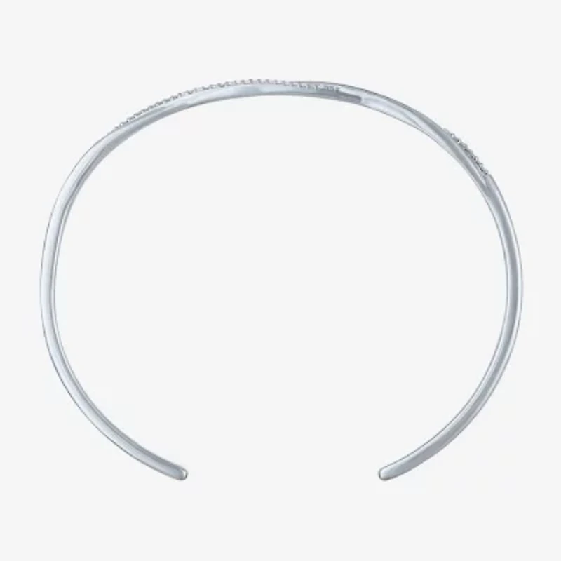 Yes, Please! Womens Diamond Accent White Diamond Accent Sterling Silver Cuff Bracelet