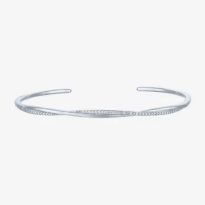 Yes, Please! Womens Diamond Accent White Diamond Accent Sterling Silver Cuff Bracelet