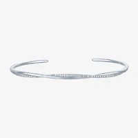 Yes, Please! Womens Diamond Accent White Diamond Accent Sterling Silver Cuff Bracelet