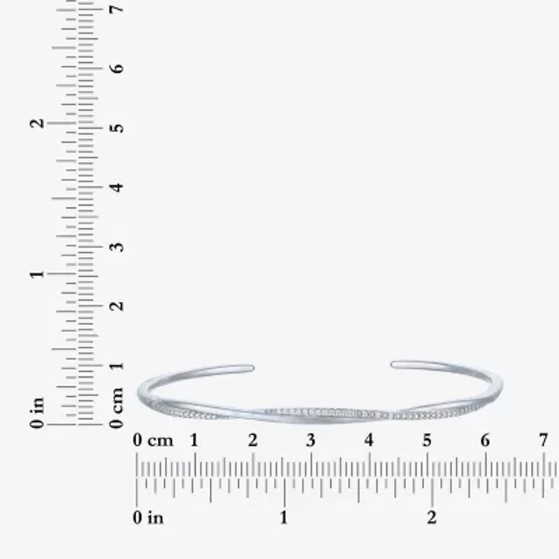 Yes, Please! Womens Diamond Accent White Diamond Accent Sterling Silver Cuff Bracelet