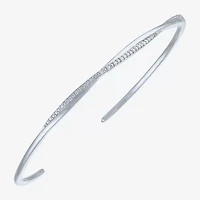 Yes, Please! Womens Diamond Accent White Diamond Accent Sterling Silver Cuff Bracelet
