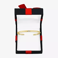 Yes, Please! Womens Diamond Accent White Diamond Accent 14K Gold Over Silver Cuff Bracelet