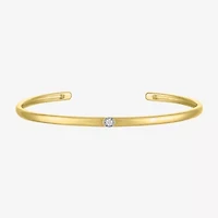 Yes, Please! Womens Diamond Accent White Diamond Accent 14K Gold Over Silver Cuff Bracelet