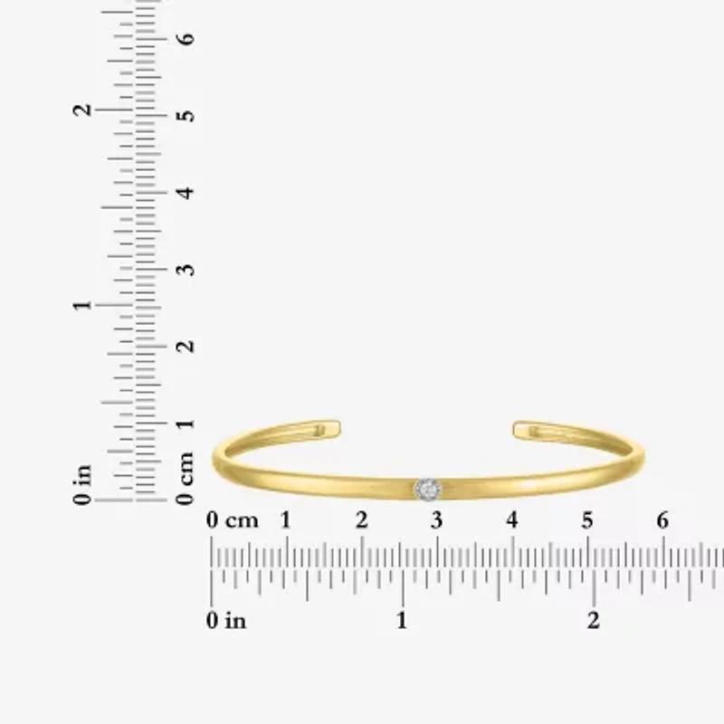 Yes, Please! Womens Diamond Accent White Diamond Accent 14K Gold Over Silver Cuff Bracelet