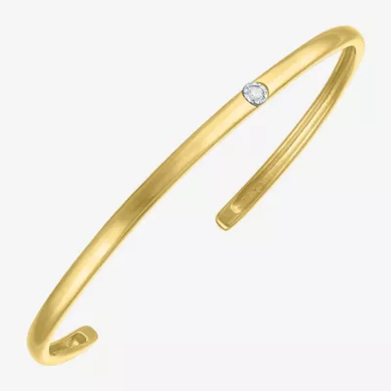 Yes, Please! Womens Diamond Accent White Diamond Accent 14K Gold Over Silver Cuff Bracelet