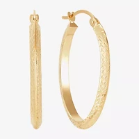 Womens 14K Gold 20mm Round Hoop Earrings