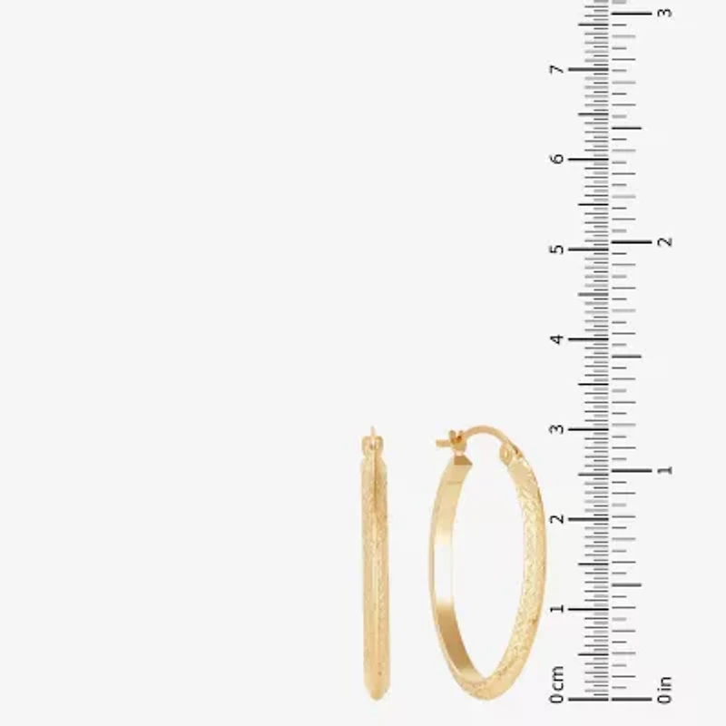 Womens 14K Gold 20mm Round Hoop Earrings