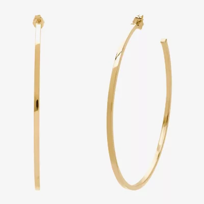 Womens 14K Gold 70mm Hoop Earrings