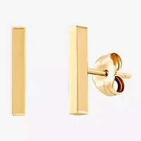 14K Gold 12.7mm Bar Stud Earrings