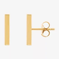 14K Gold 12.7mm Bar Stud Earrings